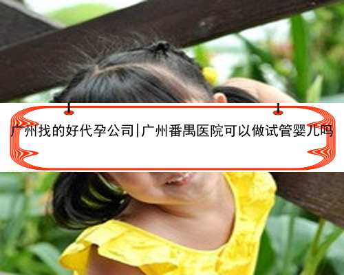 广州找的好代孕公司|广州番禺医院可以做试管婴儿吗